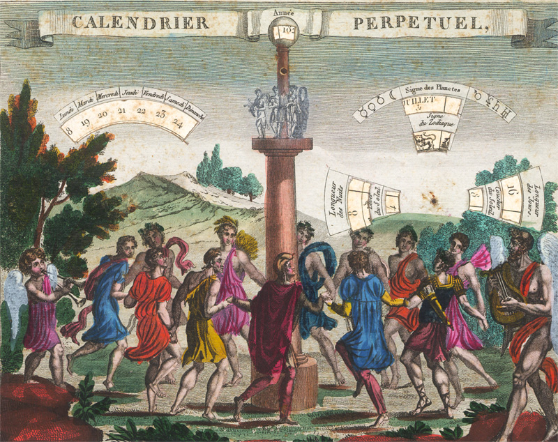 Lot 2205, Auction 128, Calendrier perpetuel, 1812 Ewigwährender Kalender mit drei beweglichen Papprädern zum Einstellen
