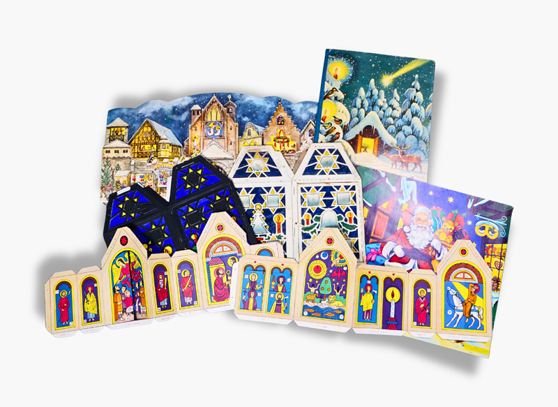 Lot 2206, Auction  128, Adventskalender, Sammlung von 45 Teilen, darunter Adventskalender, Pop-up-Kulissenbilder, Kerzen-Kulissenbildaufsteller