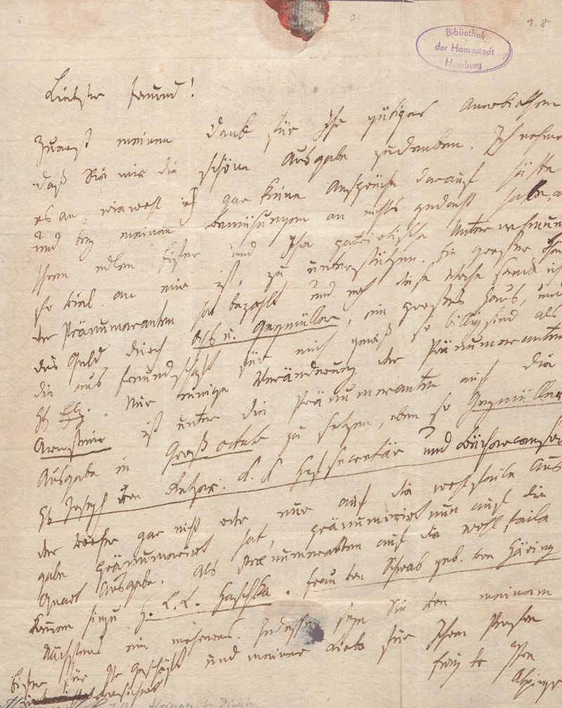 Lot 2303, Auction 128, Alxinger, Johann Baptist von,, Brief an den Buchhändler Göschen in Leipzig. 1794