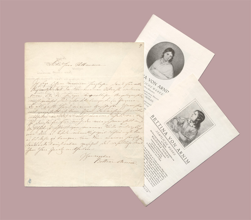 Lot 2308, Auction 128, Arnim, Bettine von, Brief an ihren Rechtsanwalt