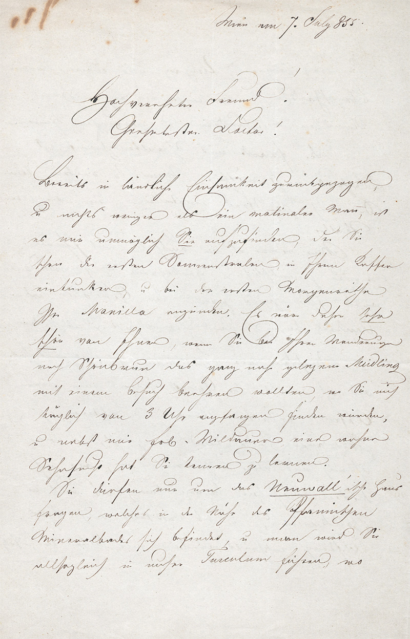 Lot 2314, Auction 128, Baumann, Alexander, Brief an einen Freund. 1855