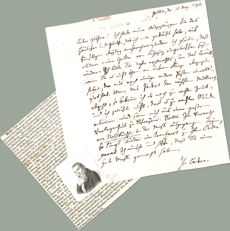 Lot 2316, Auction 128, Becker, Rudolf Zacharias, Brief an den Verleger Georg Joachim Göschen in Leipzig. 1790