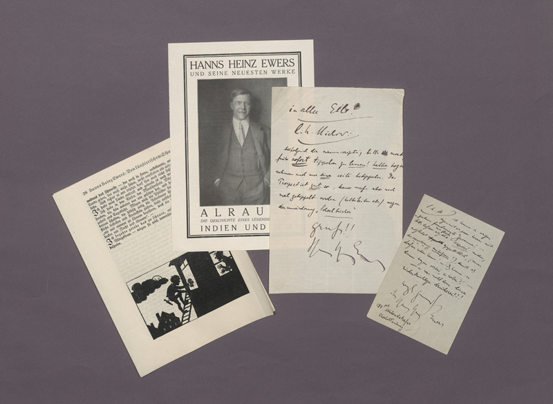 Lot 2324, Auction 128, Ewers, Hanns Heinz, 1 Brief u. 1 Postkarte an den Verleger Alfred Michow. 1904