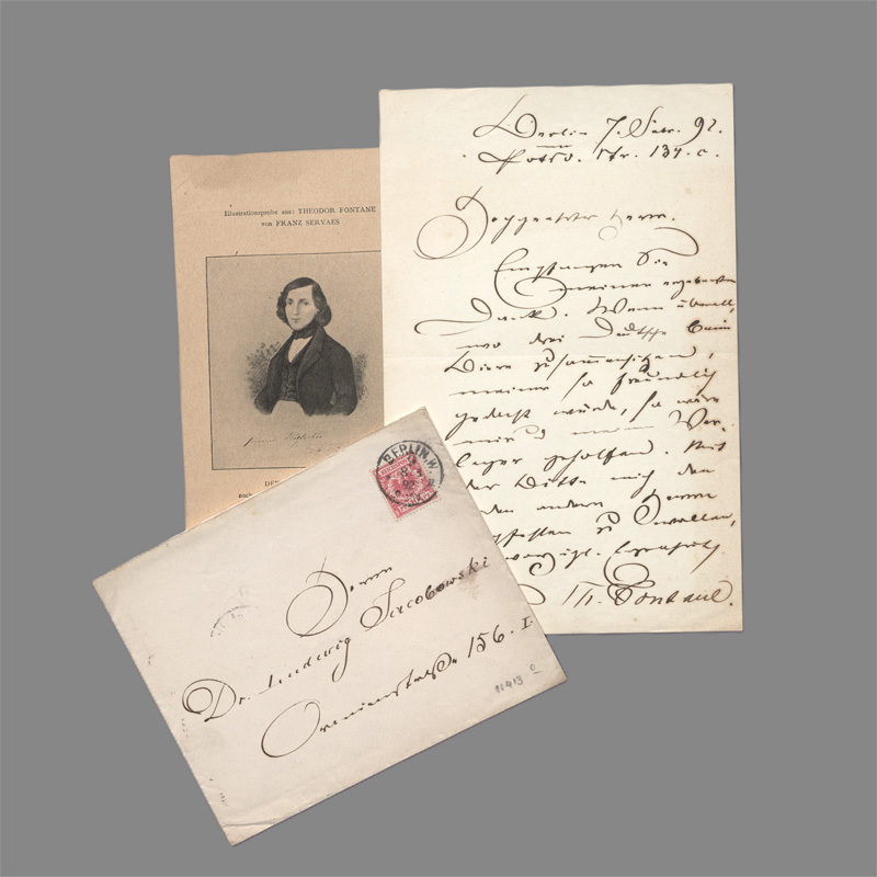 Lot 2327, Auction 128, Fontane, Theodor, Brief an Ludwig Jacobowski. 1892.