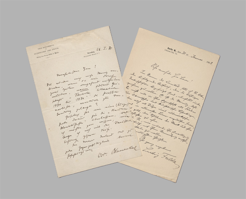 Lot 2331, Auction 128, Fulda, Ludwig, Brief 1908 + Beigabe Oscar Blumenthal. 1875