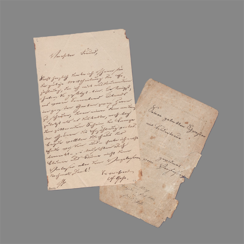 Lot 2333, Auction  128, Gehe, Eduard, Brief an einen befreundeten Schriftsteller. 1830