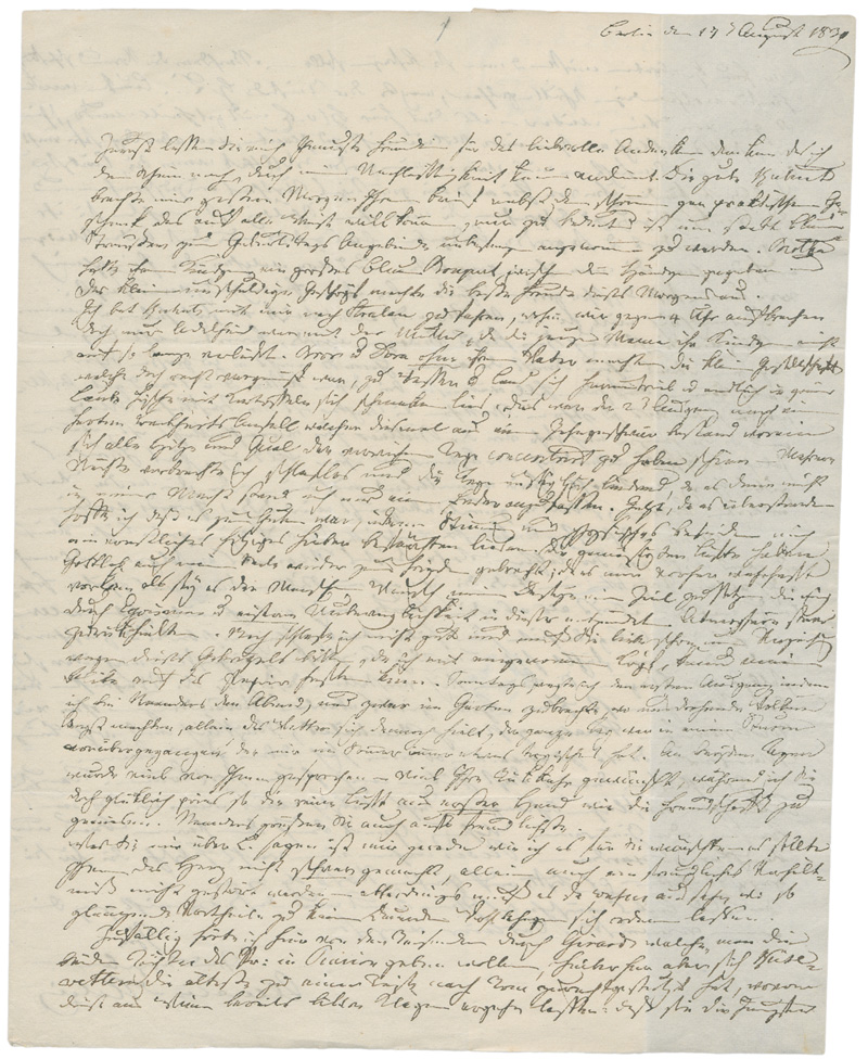 Lot 2347, Auction 128, Imhoff, Amalie von, Umfangreicher Brief an Frau von Bardeleben in Frankfurt/Oder. 1830