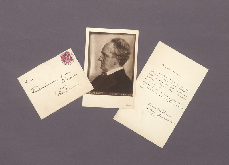 Lot 2358, Auction 128, Hauptmann, Gerhart, Brief an den Kaufmännischen Verein Karlsruhe. 1895