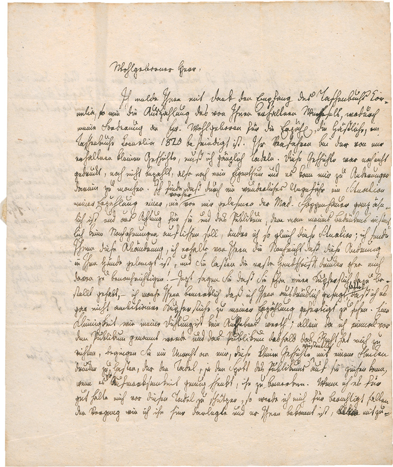 Lot 2362, Auction 128, Huber, Therese, Brief an den Verleger Engelmann sowie ein Gedichtmanuskript. 1819