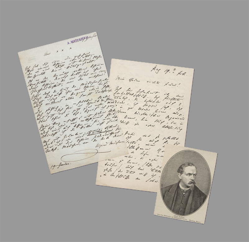 Lot 2381, Auction  128, Meissner, Alfred von, Gedicht und Brief, mit Beilagen. 1865