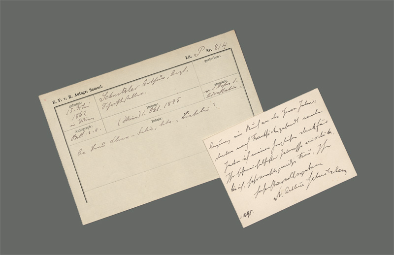 Lot 2417, Auction 128, Schnitzler, Arthur, Briefkarte an Hermine Claar-Delia über sein Drama "Liebelei". 1895