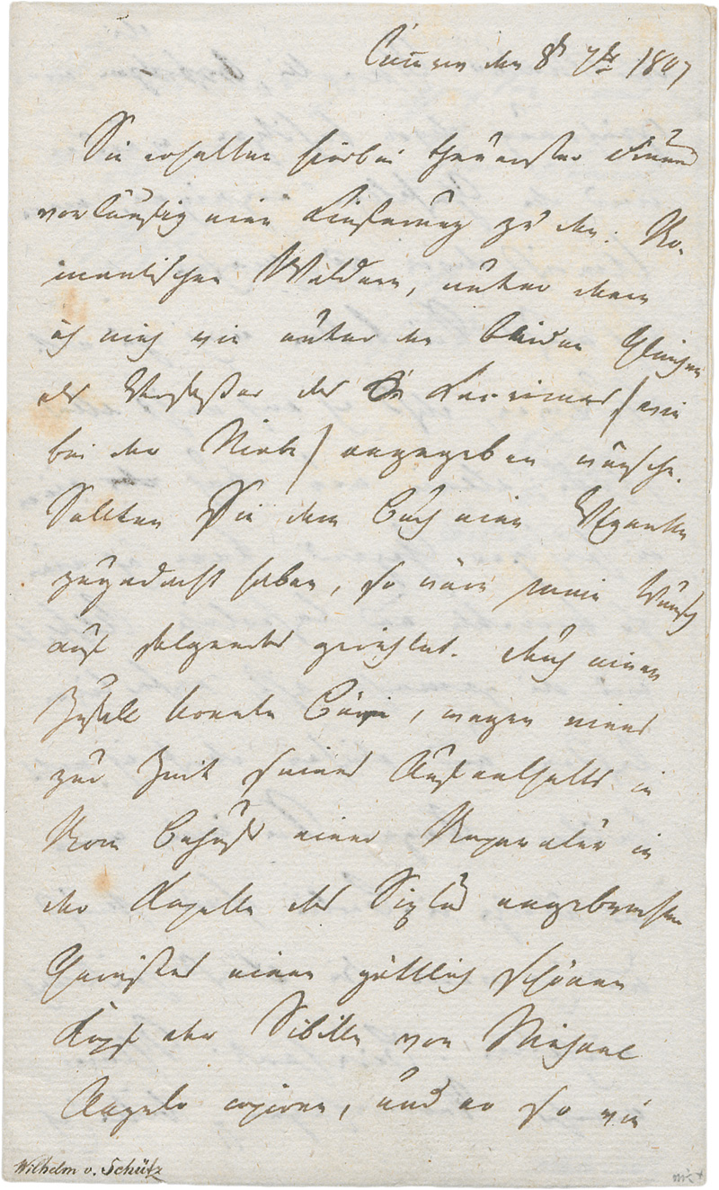 Lot 2425, Auction 128, Schütz, Wilhelm von, Brief an den Verleger Reimer wg seiner "Romantischen Wälder". 1807