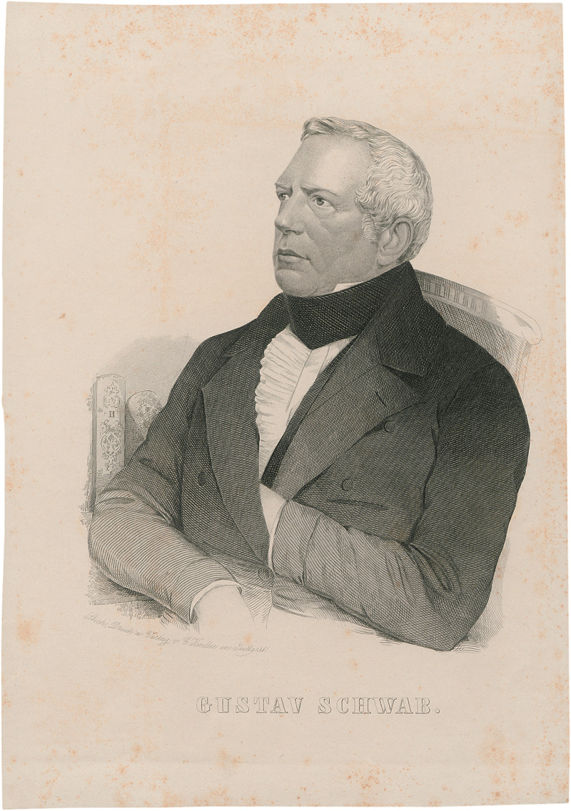 Lot 2427, Auction 128, Schwab, Gustav, Gedichtmanuskript und Brief. 1821-1823