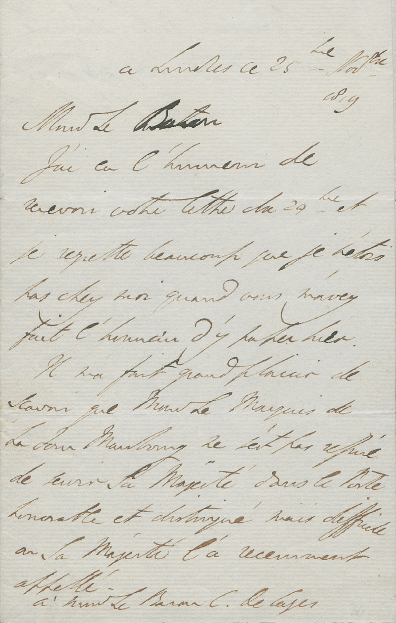 Lot 2494, Auction 128, Wellington, Arthur Wellesley Herzog von, Brief an einen Baron. London 1819