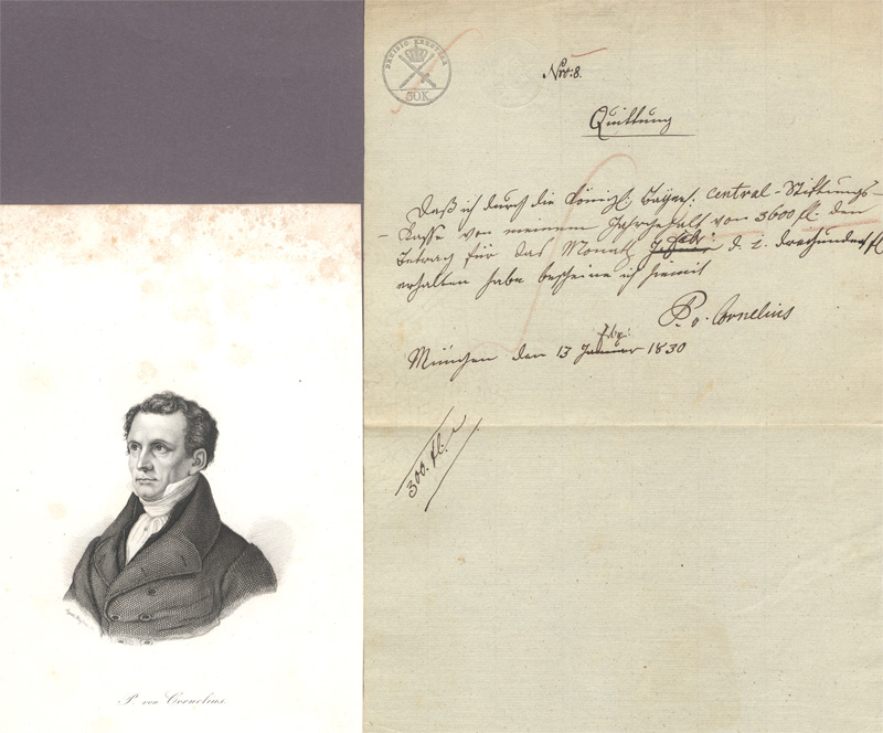 Lot 2499, Auction 128, Cornelius, Peter von, Gehalts-Quittung. München 1830