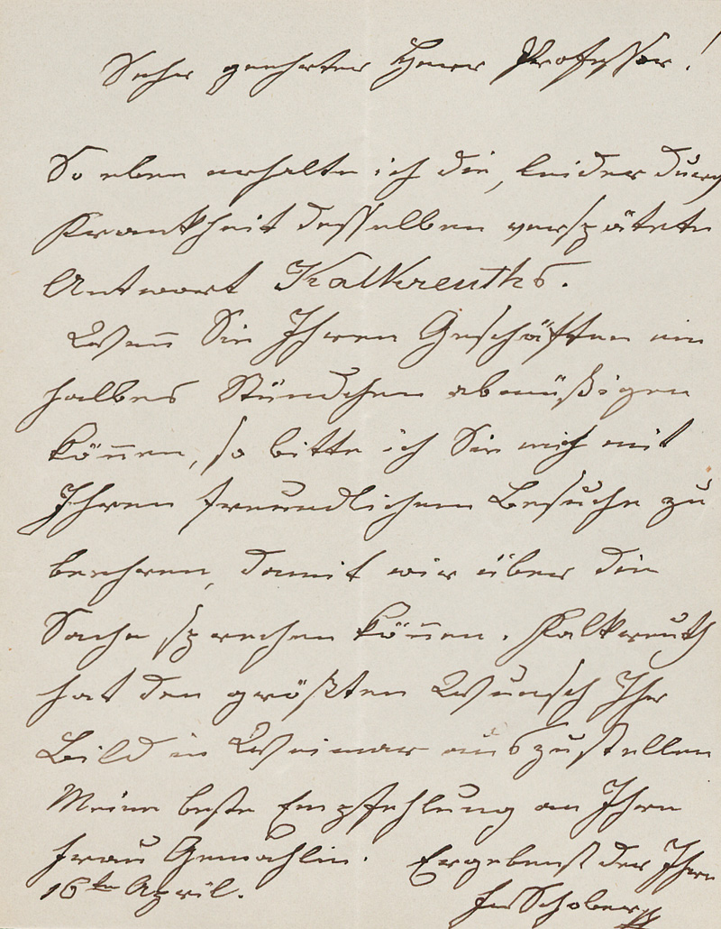 Lot 2513, Auction 128, Schober, Franz von, Brief an einen Professor. Nach 1857
