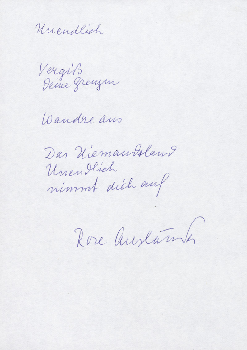 Lot 2602, Auction 128, Ausländer, Rose, 2 eigenhändige und signierte Gedicht-Manuskripte. Um 1976