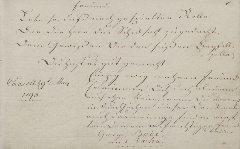 Lot 2638, Auction 128, Stammbuch, eines J. G. B. aus Kassel. 1793-1797.