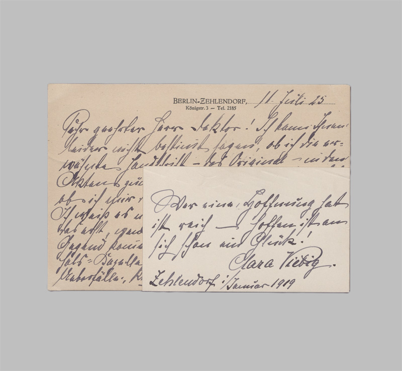 Lot 2646, Auction 128, Viebig, Clara, Eigh. Postkarte und handschr. Visitenkarte. 1919-1925