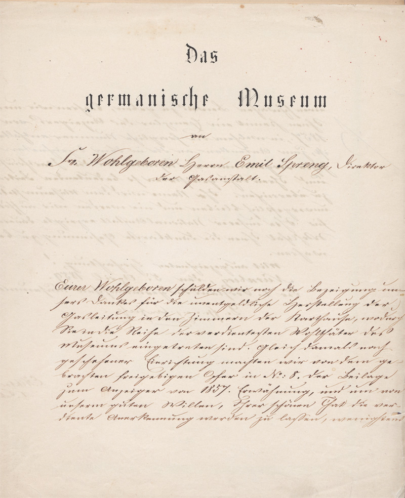 Lot 2650, Auction 128, Aufseß, Hans Frhr von und zu, Brief an den Direktor des Nürnberger Gaswerkes. 1859