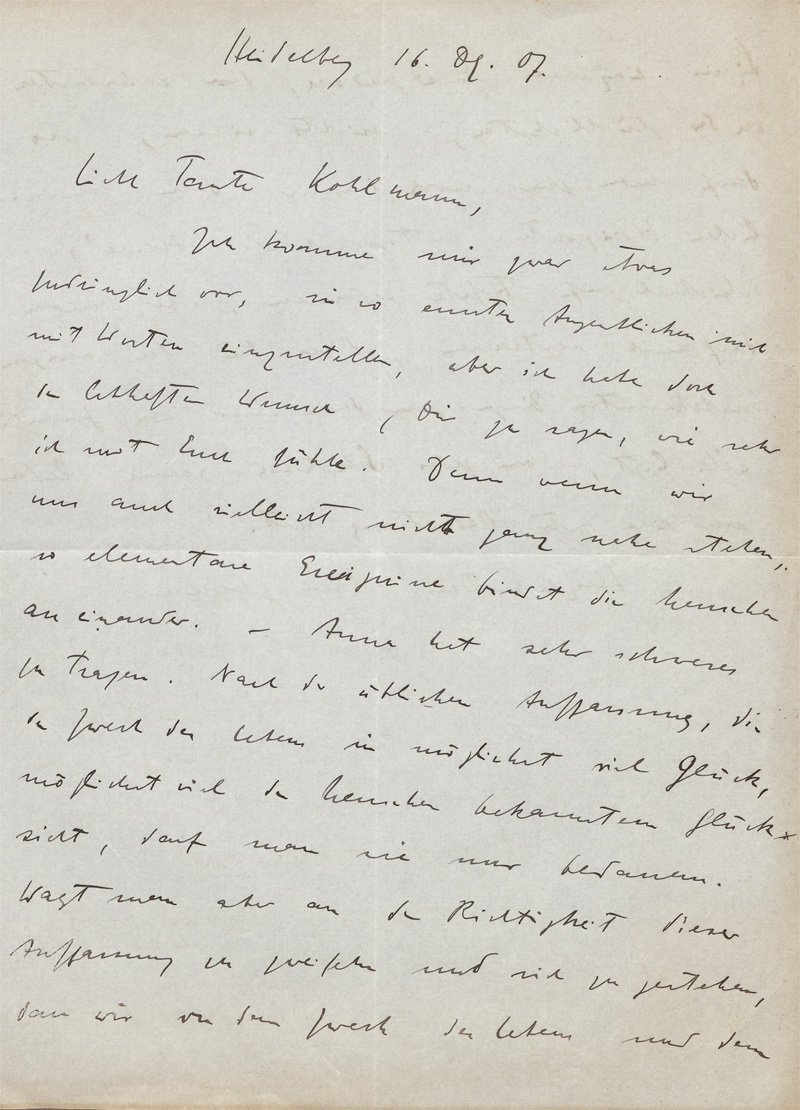 Lot 2665, Auction 128, Jaspers, Karl, Brief an seine Tante. 1907