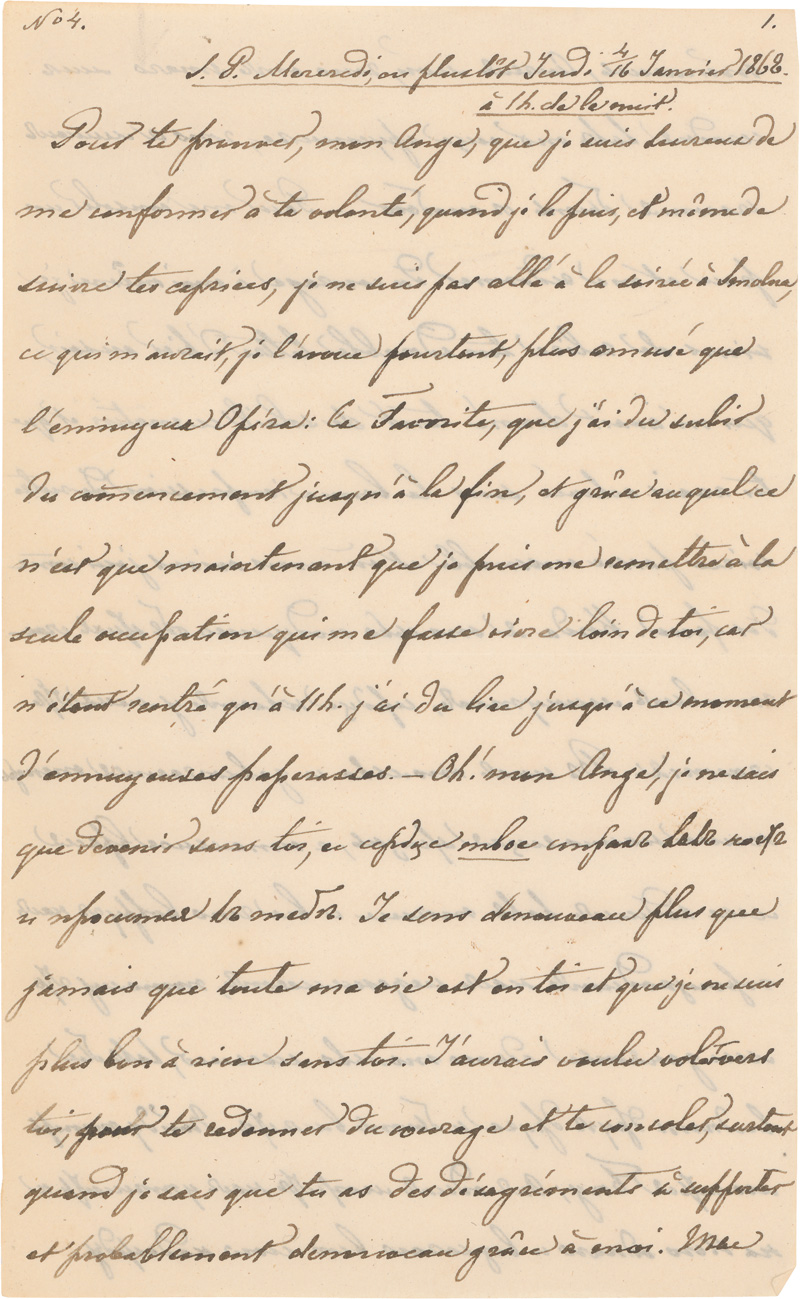 Lot 2682, Auction 128, Alexander II., Kaiser von Russland, Eigenhändiger Liebesbrief an seine Mätresse. 1868