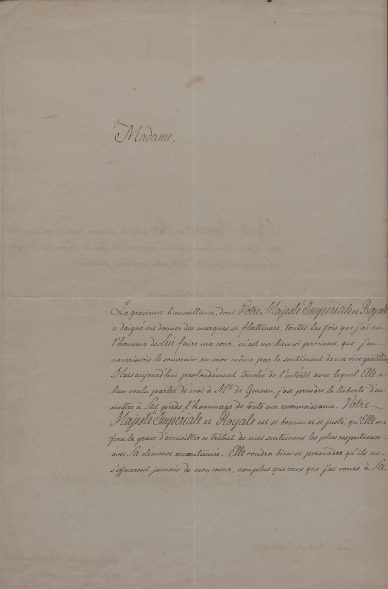 Lot 2684, Auction 128, Ludwig I., Großherzog von Baden, Eigenhänd. Brief an Frankreichs Kaiserin Joséphine. 1806