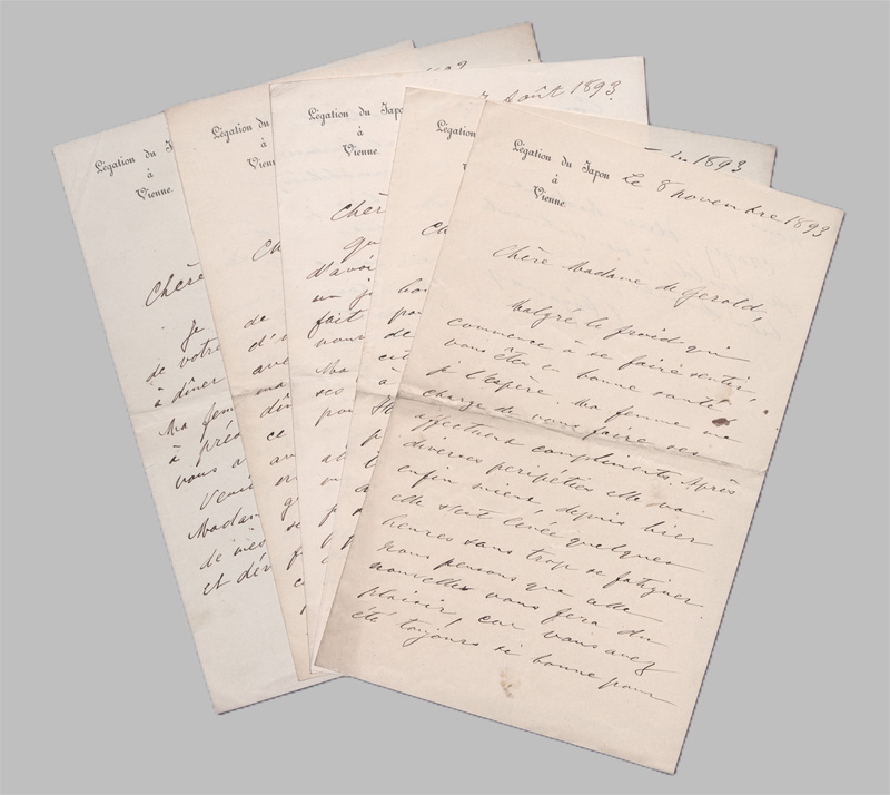 Lot 2707, Auction 128, Ohyama, Tsunakai, 5 Briefe an Rosa von Gerold. 1893