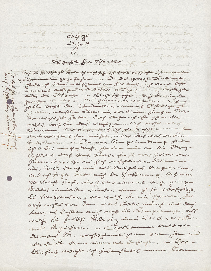 Lot 2719, Auction 128, Campendonk, Heinrich, Brief an den Maler Fritz Schaefler über Künstlervereinigungen. 1919