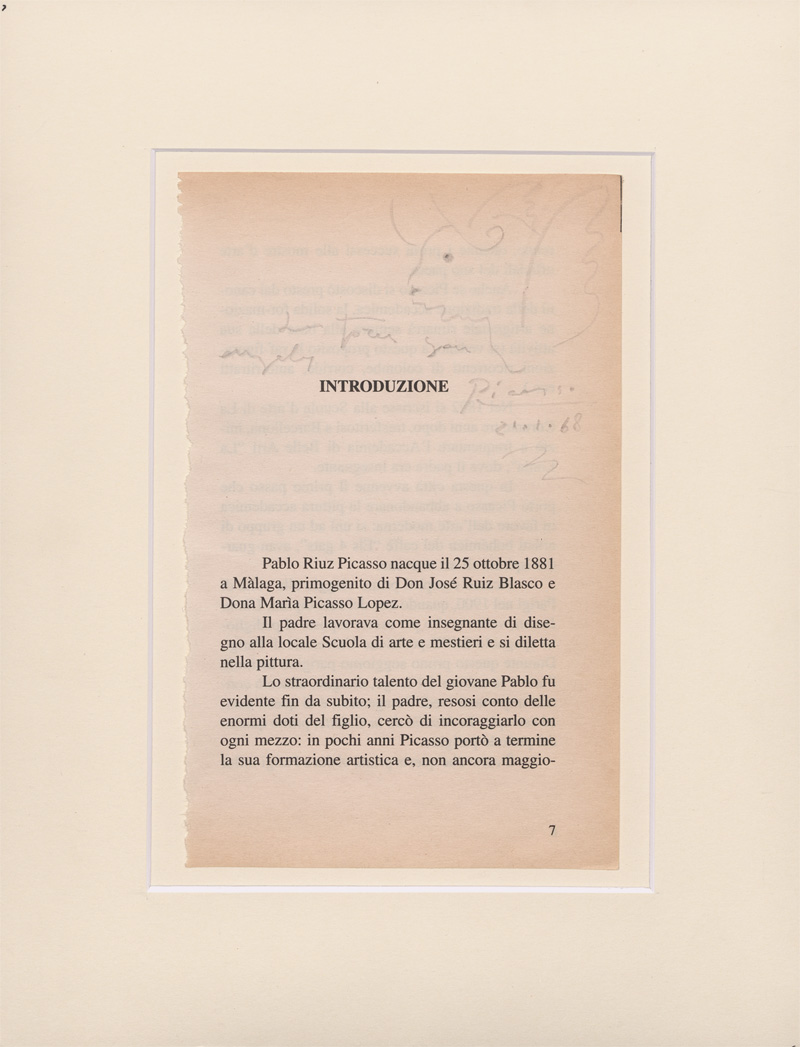 Lot 2727, Auction 128, Picasso, Pablo, Signierte Bleistiftzeichnung. 1968