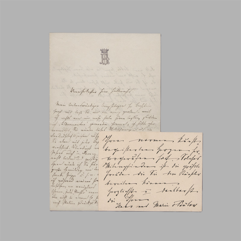 Lot 2734, Auction 128, Bülow, Hans von, Brief aus Berlin an Herrn Hallwachs. 1870