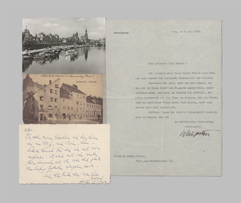 Lot 2739, Auction 128, Dirigenten, 6 nach Wien gerichtete Briefe und Postkarten. 1910-1973