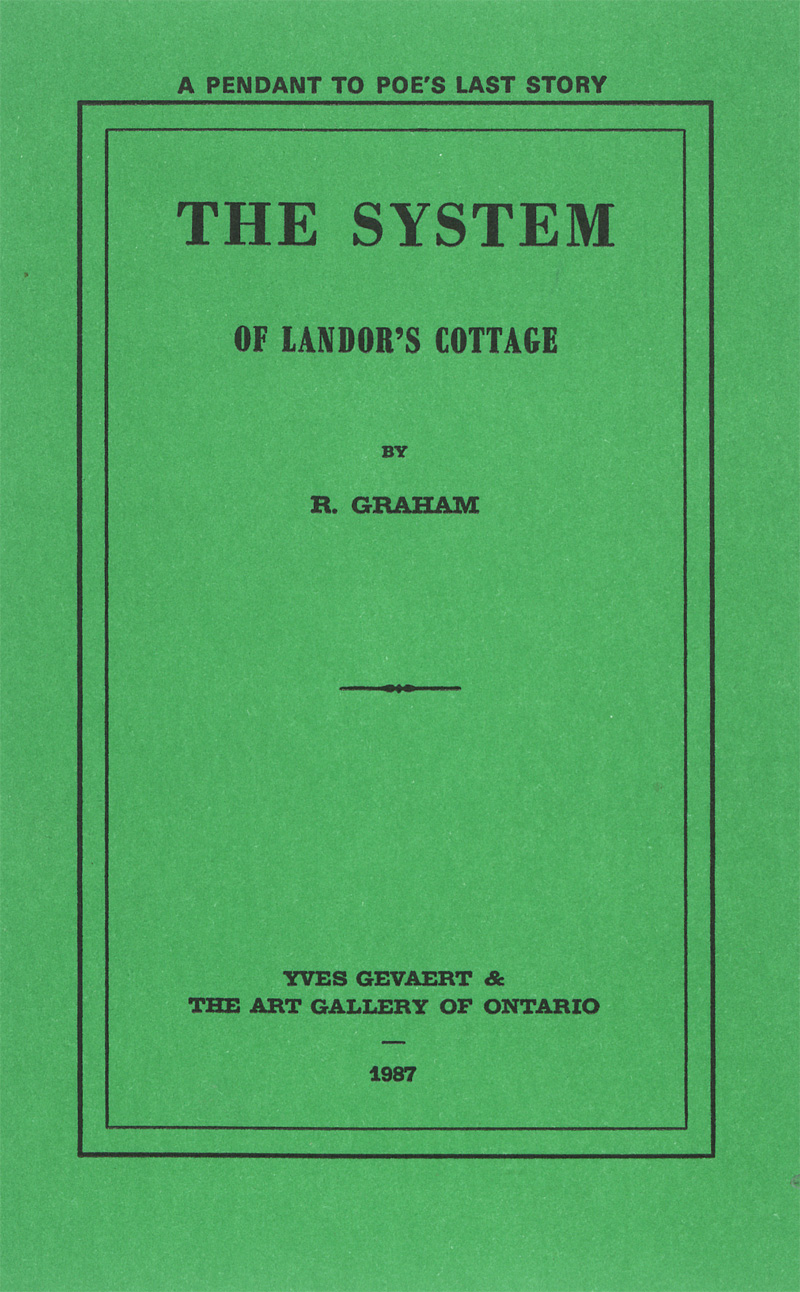 Lot 3112, Auction  128, Graham, Rodney, The System of Landor's Cottage