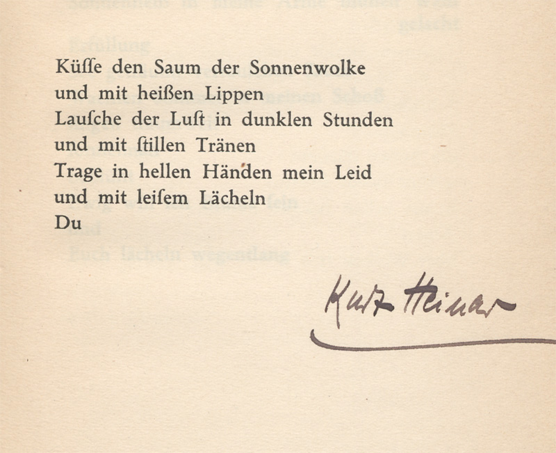 Lot 3130, Auction  128, Heinar, Kurt, Und alles Blut zerschreit