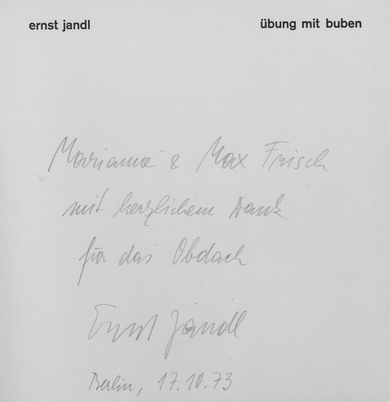 Lot 3149, Auction 128, Jandl, Ernst, Übung mit Buben (Widmungsexemplar)