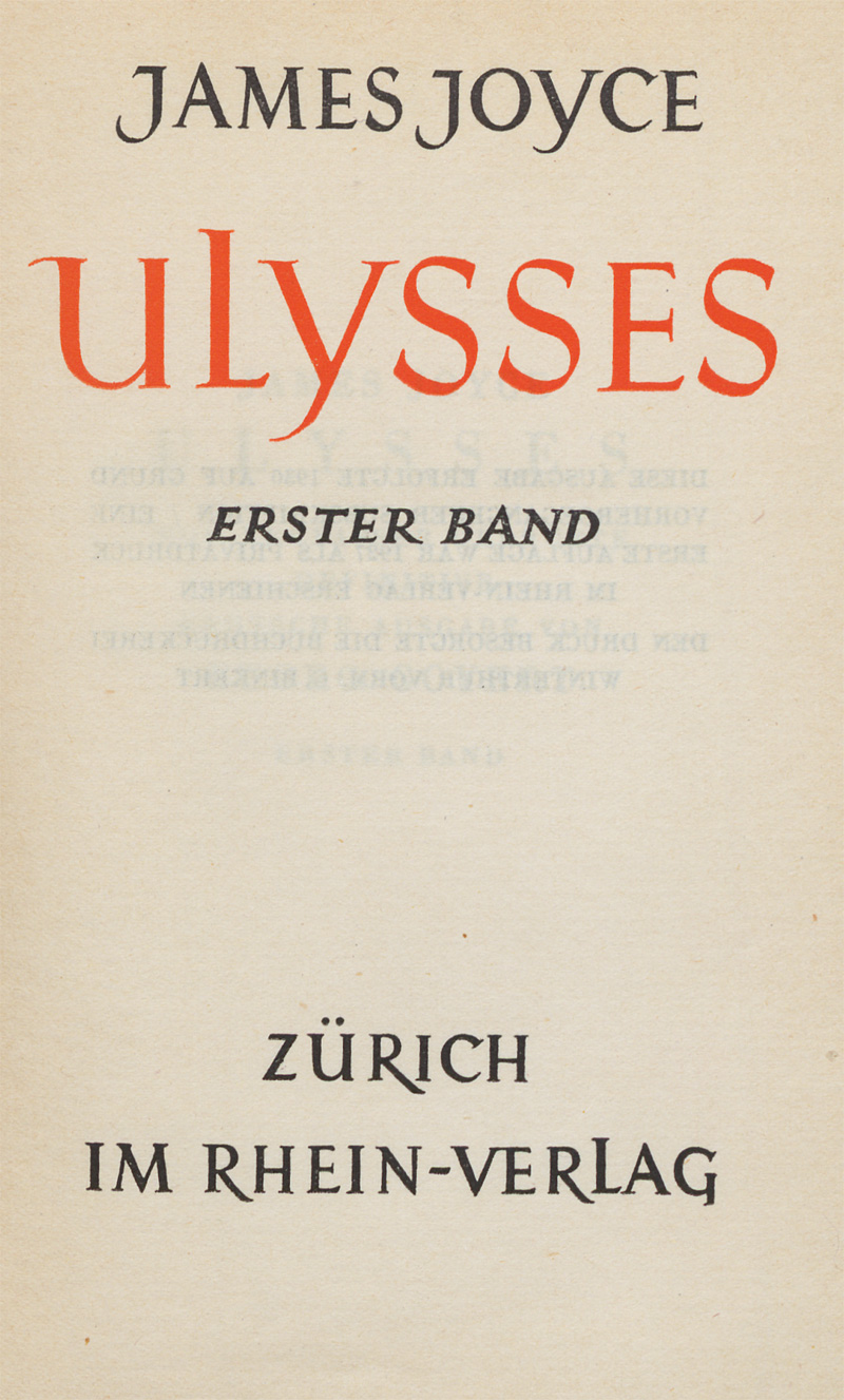 Lot 3152, Auction  128, Joyce, James, Ulysses. Vom Verfasser geprüfte definitive deutsche Ausgabe