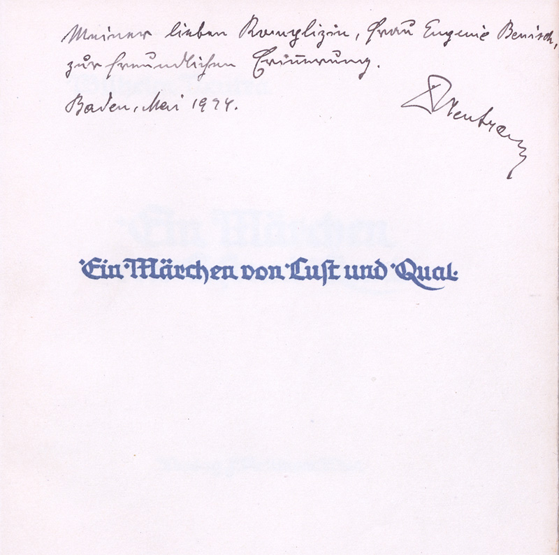 Lot 3260, Auction 128, Neutra, Wilhelm, Ein Märchen von Lust und Qual. Wien, Rollinger, um 1924. - 100 Exemplare. Mit Widmung