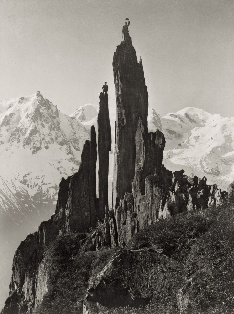 Lot 4248, Auction 128, Tairraz II, Georges, Two mountaineers on the summit of a pinnacle, Mont Blanc Massif