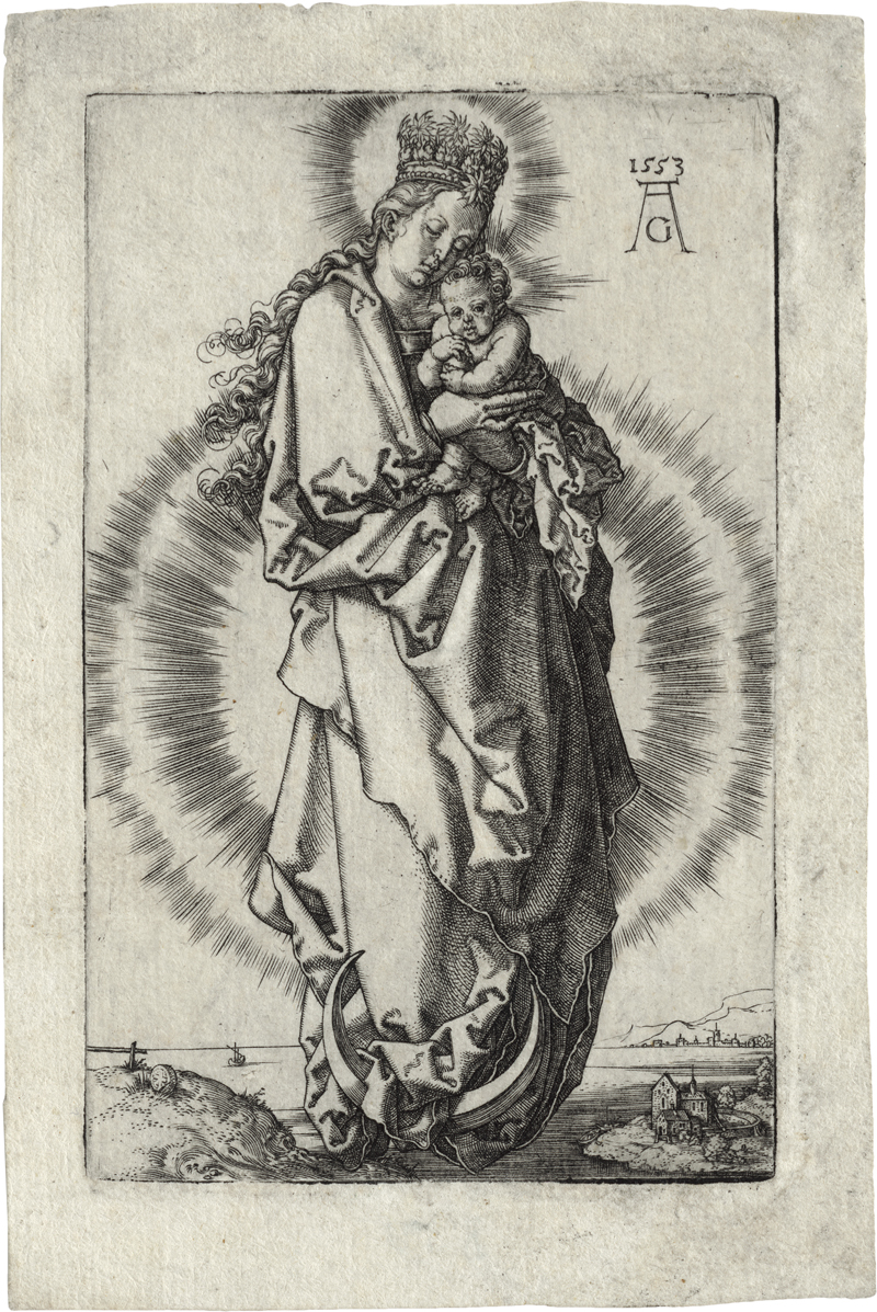 Lot 5001, Auction  128, Aldegrever, Heinrich, Madonna mit dem Kind auf der Mondsichel