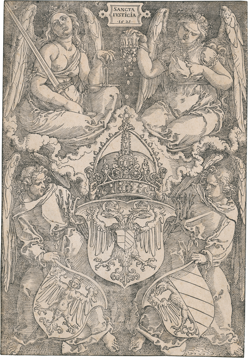Lot 5102, Auction 128, Dürer, Albrecht, Das Wappen des Reichs und von Nürnberg