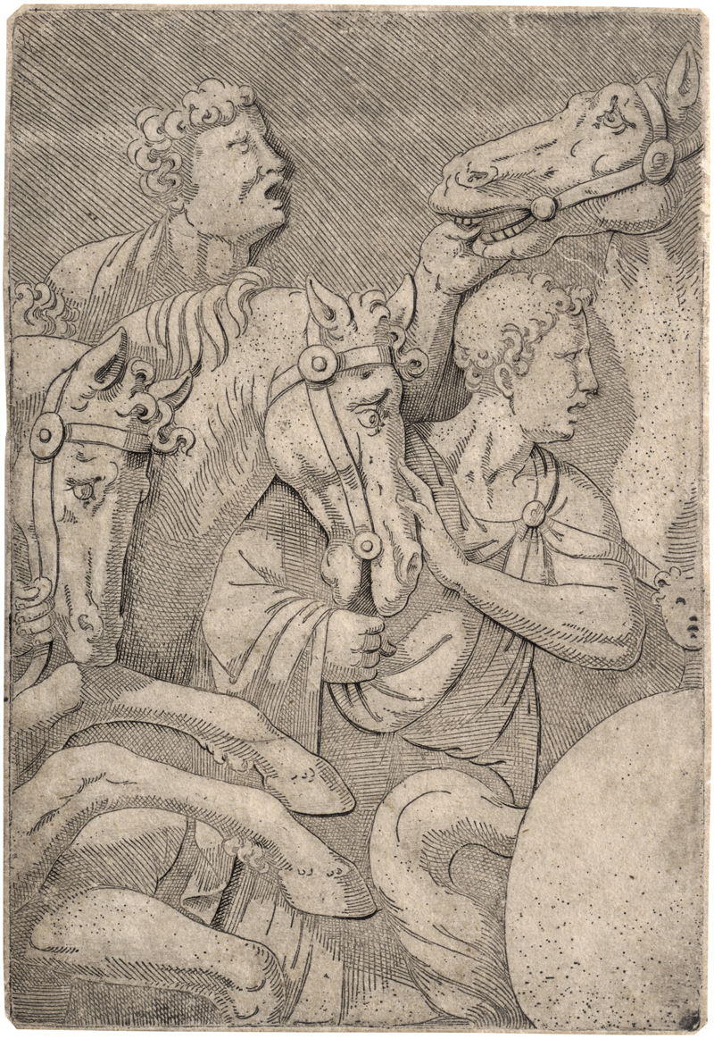 Lot 5110, Auction 128, Schule von Fontainebleau, um 1540-50. Römische Soldaten und Pferde