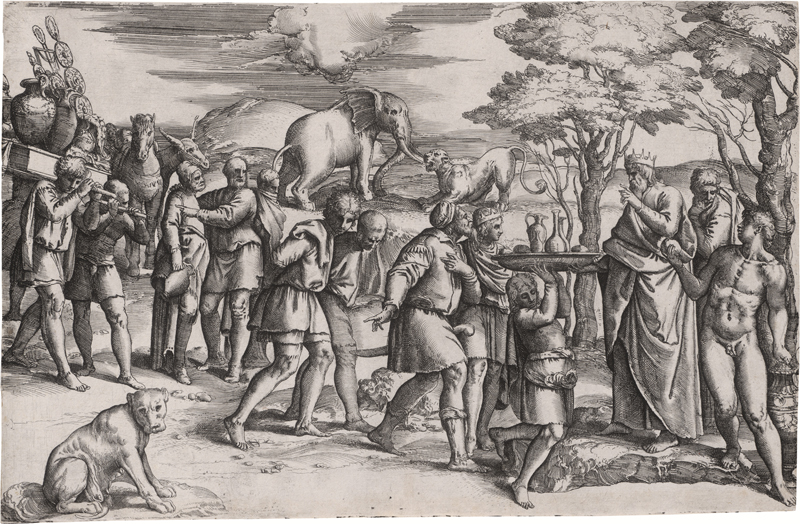 Lot 5112, Auction 128, Franco, Giovanni Battista, Melchisedek bietet Abraham Brot und Wein an
