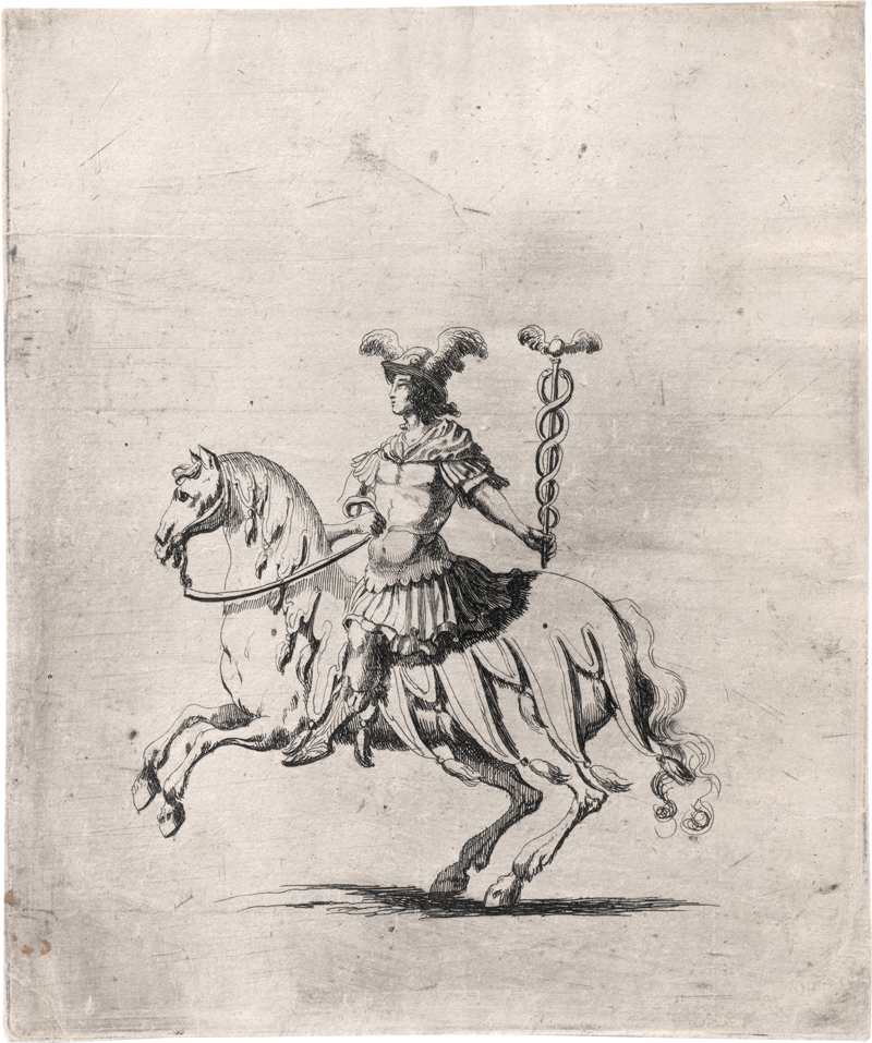 Lot 5113, Auction 128, Französisch, um 1600. Merkur mit Hermesstab zu Pferd, nach links reitend
