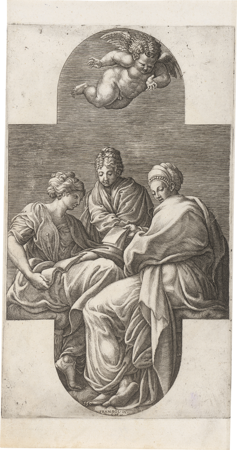 Lot 5120, Auction  128, Ghisi, Giorgio, Vier Blatt mit Musen