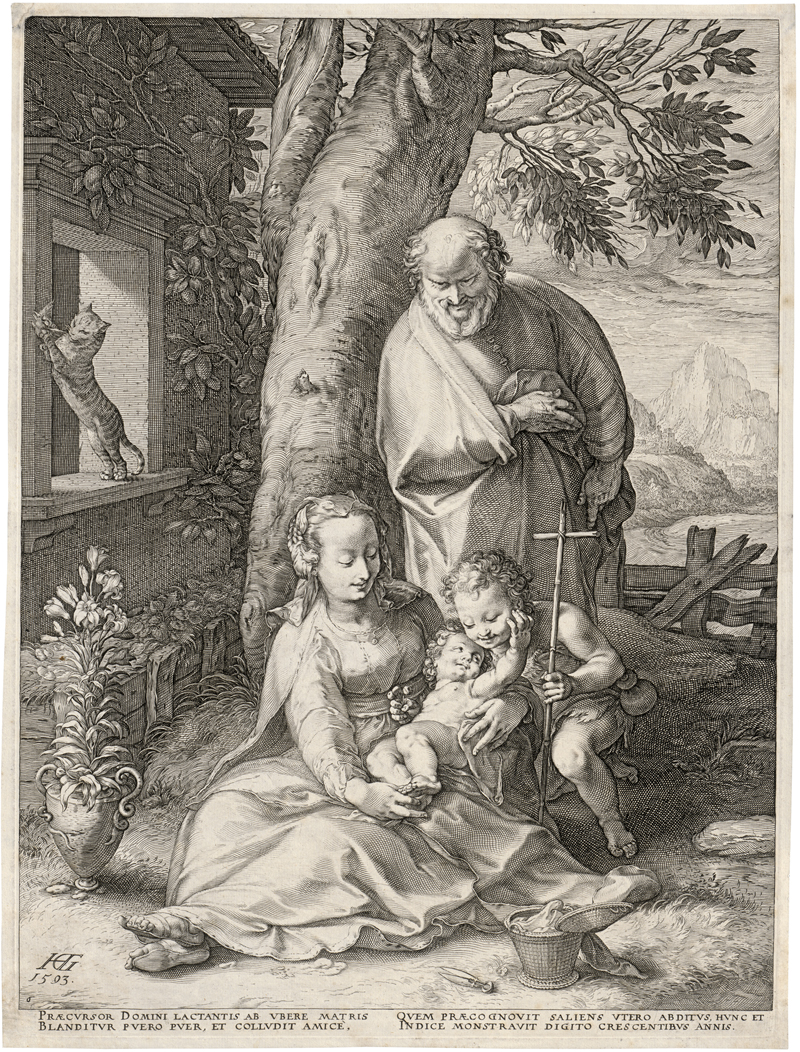 Lot 5123, Auction  128, Goltzius, Hendrick, Die Heilige Familie mit dem Johannesknaben