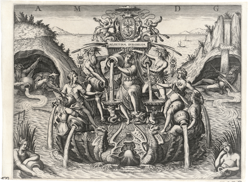 Lot 5127, Auction  128, Greuter, Matthäus, Allegorie auf den Borghesebrunnen in Rom