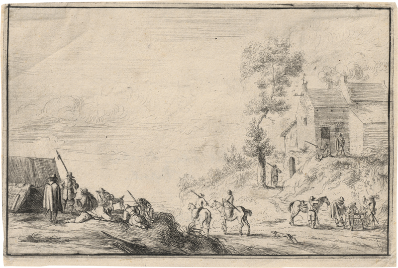 Lot 5132, Auction 128, Hoecke, Robert van den, Soldaten an einem Weg
