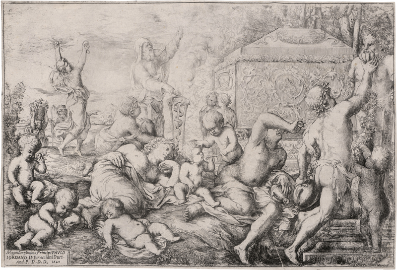 Lot 5170, Auction 128, Podestà, Giovanni Andrea, Bacchanal mit Altar, Faun und Silenus