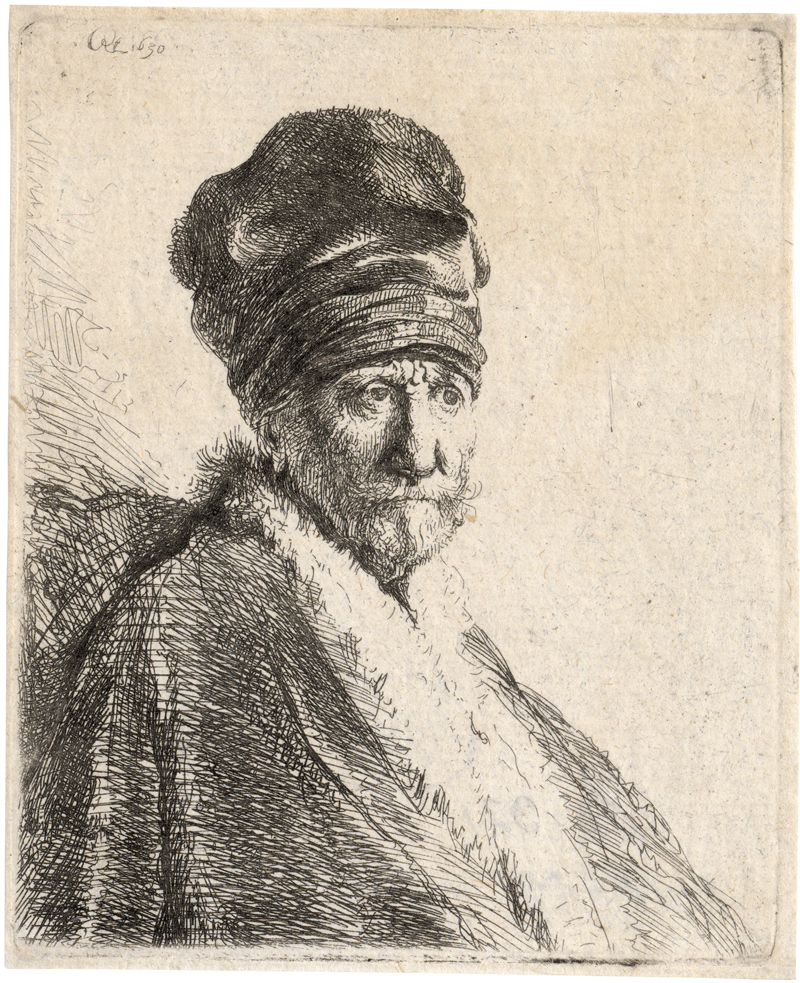 Lot 5191, Auction 128, Rembrandt Harmensz. van Rijn, Mann mit Schnurrbart und turbanartiger Mütze