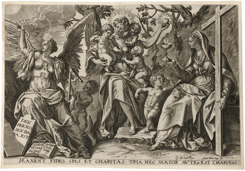 Lot 5221, Auction  128, Wierix II, Antonius, Glaube, Hoffnung und Nächstenliebe